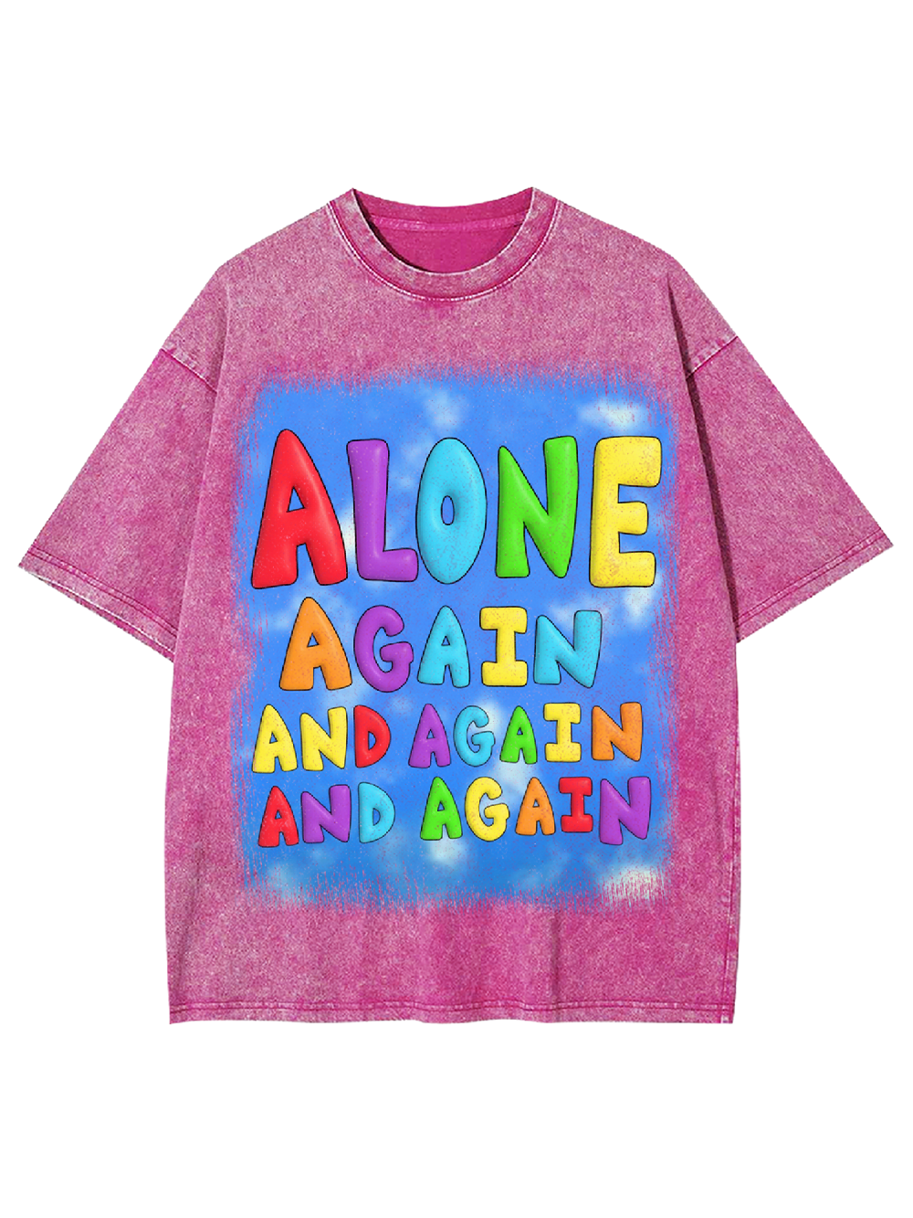 Alone again and again and again Washed Tshirt