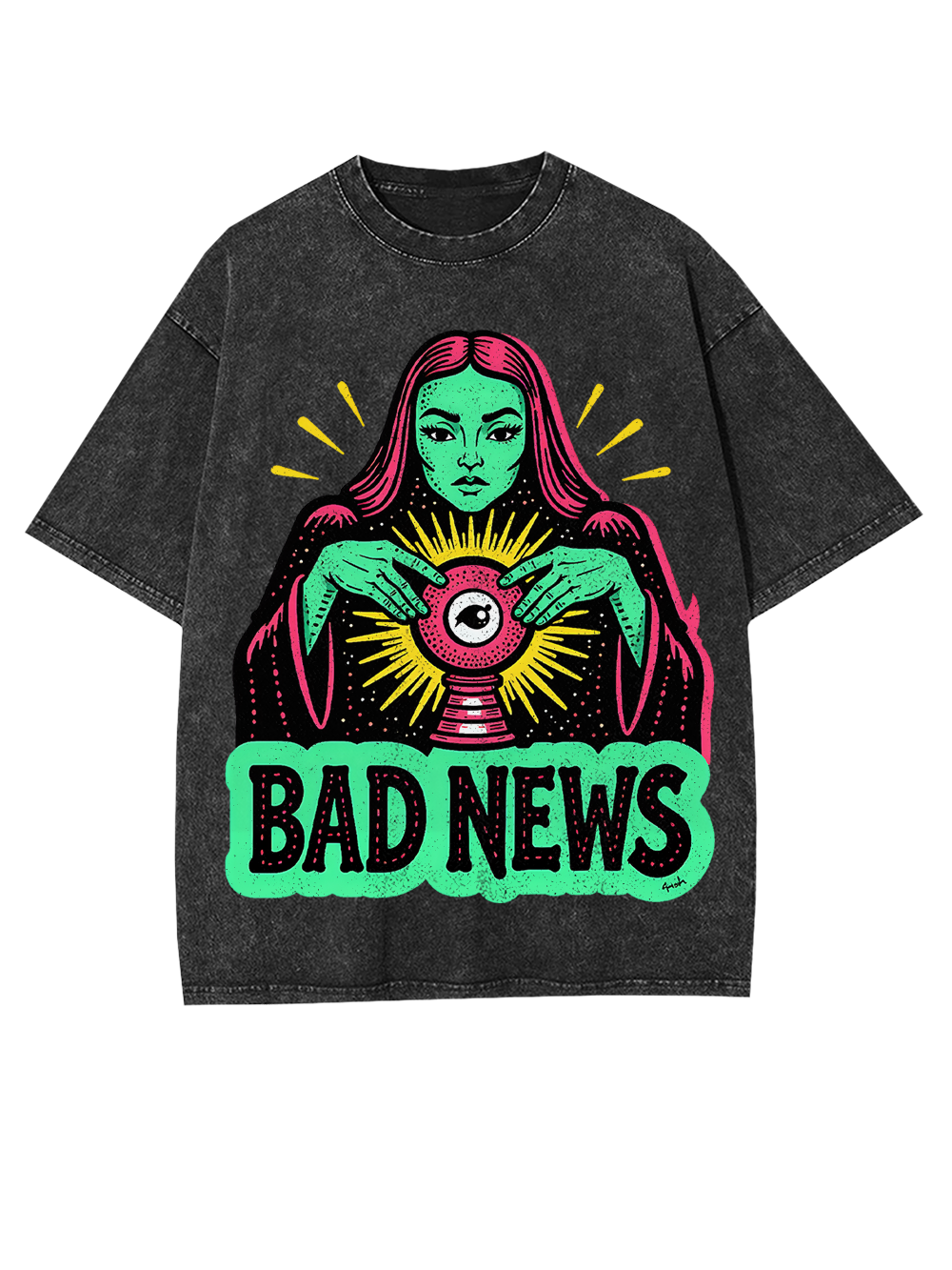 Bad News Washed Tshirt-ClassyOutlaw Sale