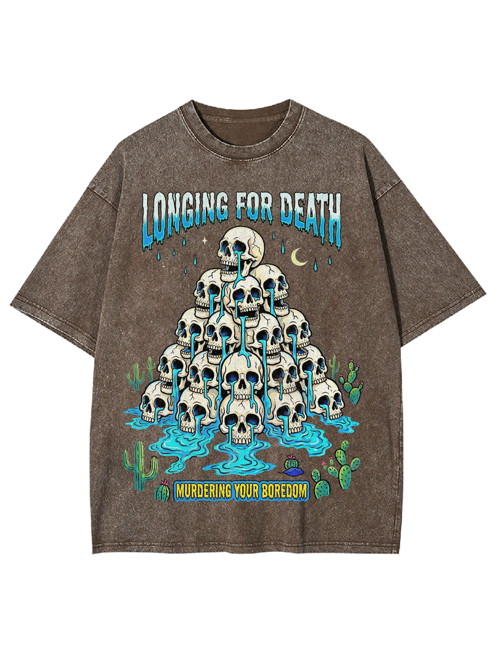 Longing for death Murdering your boredom Washed Tshirt