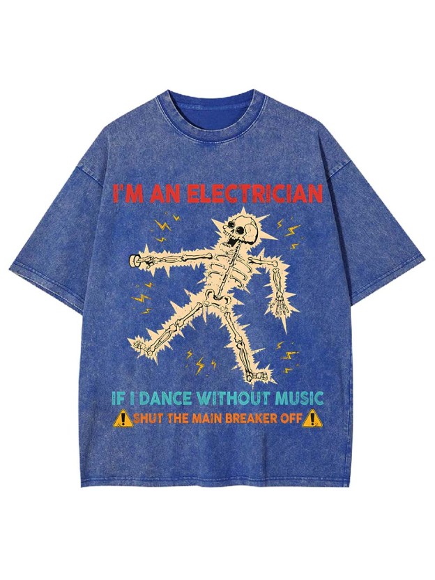 Electrician's Warning Washed Tshirt