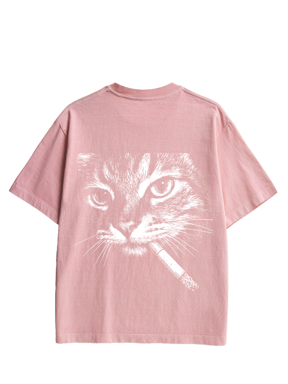 Sad Cat Energy Double Sided Print Washed TShirt