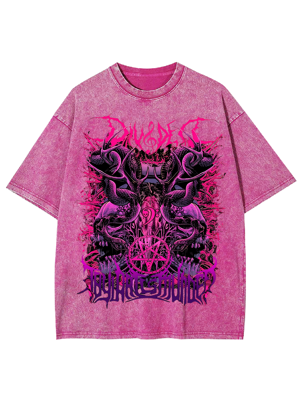 Darkcore Neon Hell Oversized Washed Tshirt