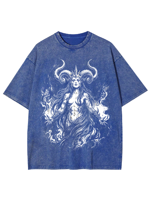 Flamebound Witch – Occult Washed Tshirt
