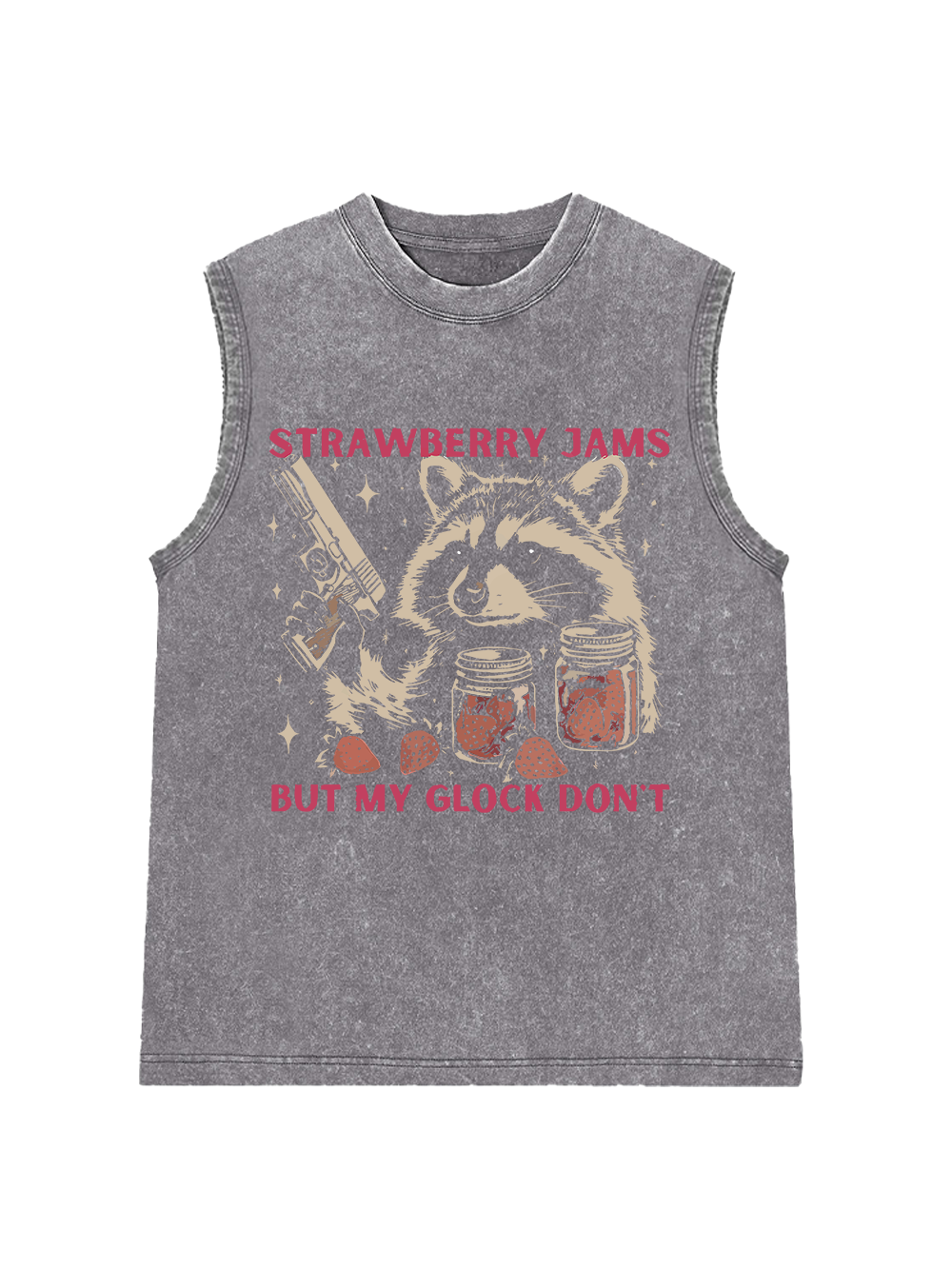 STRAWBERRY JAMS BUT MY GLOCK DON'T Washed Tank Top