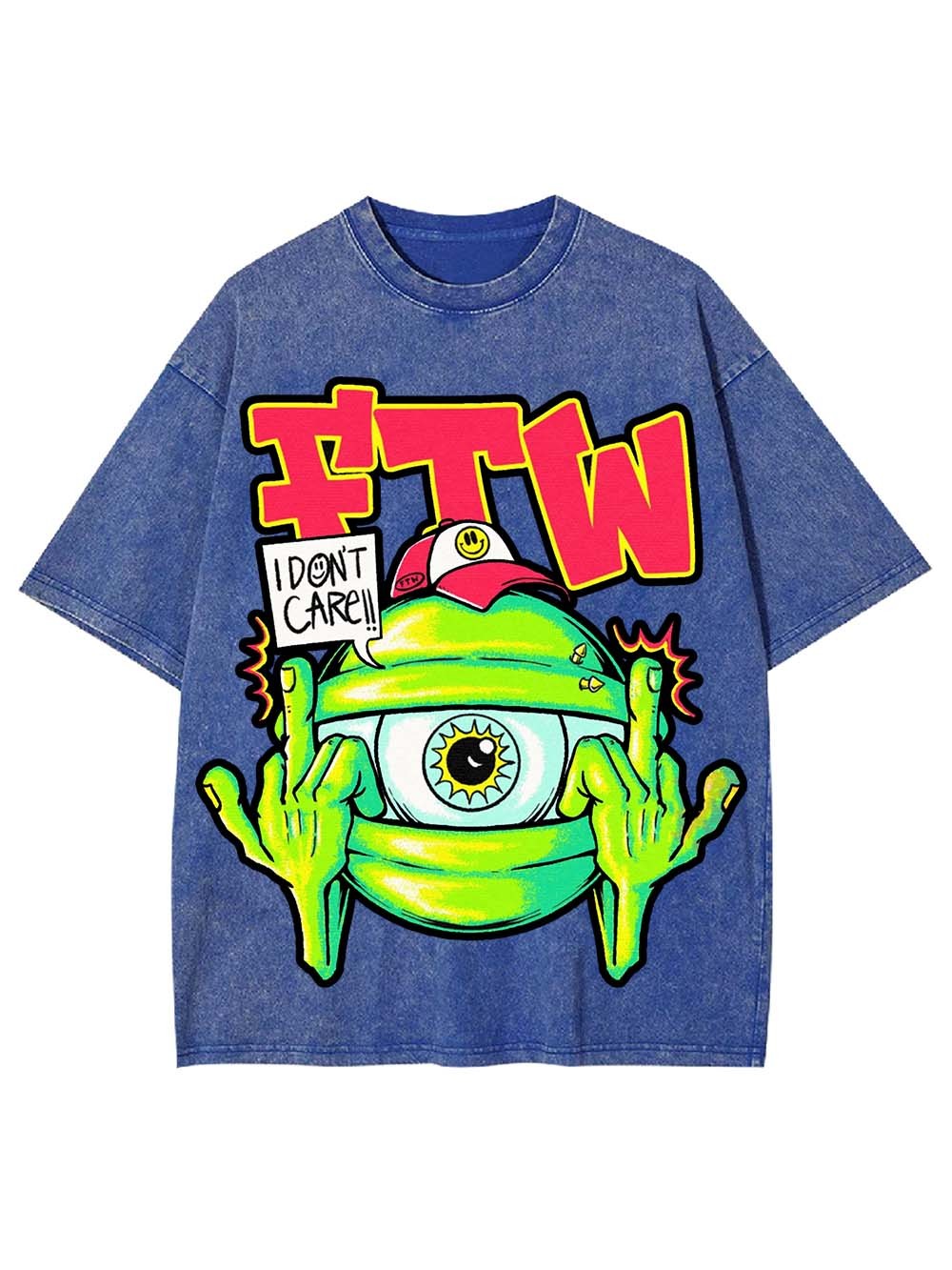 I Donlt care Washed Tshirt