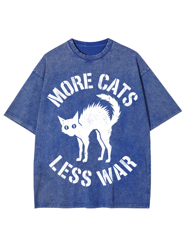 MORE CATS LESS WAR Washed Tshirt