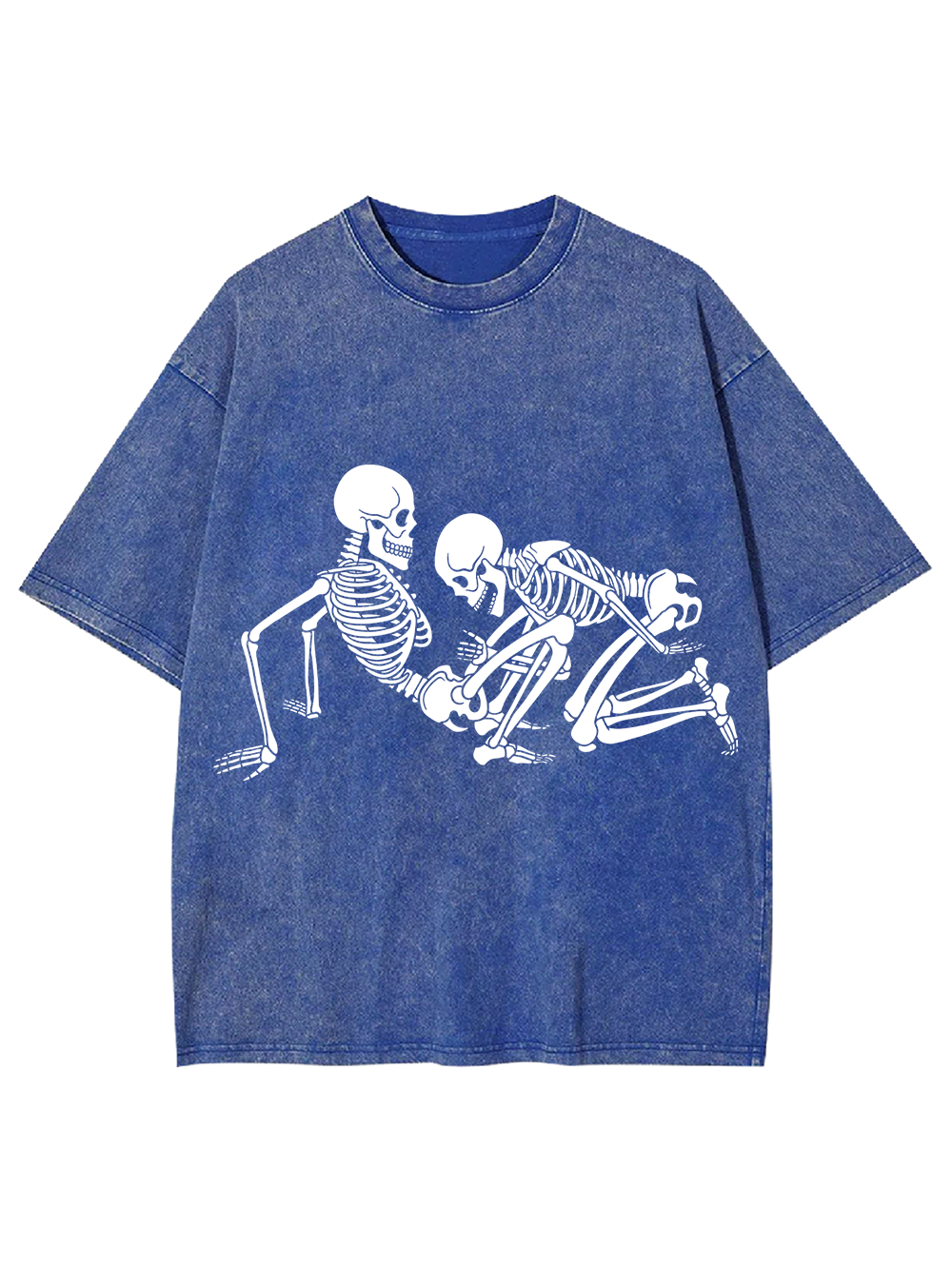 Bone Play Retro Grunge Skeleton Washed Tshirt