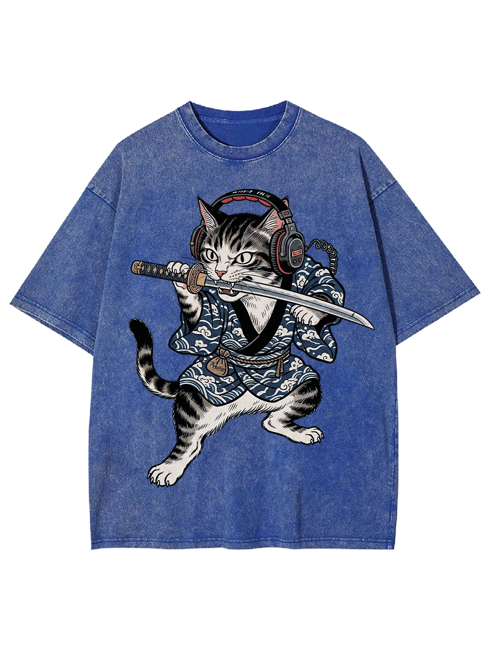 Cyber Ronin Cat Washed Tshirt