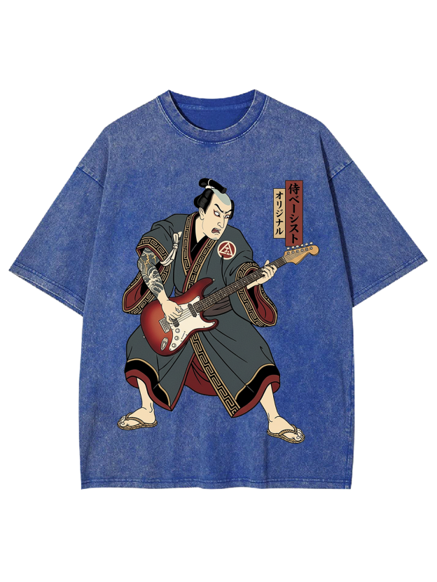 Samurai Rocker Japanese Ukiyo-e Washed Tshirt