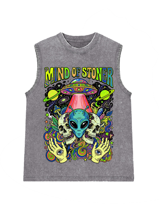 MIND OF STONER Washed Tank Top