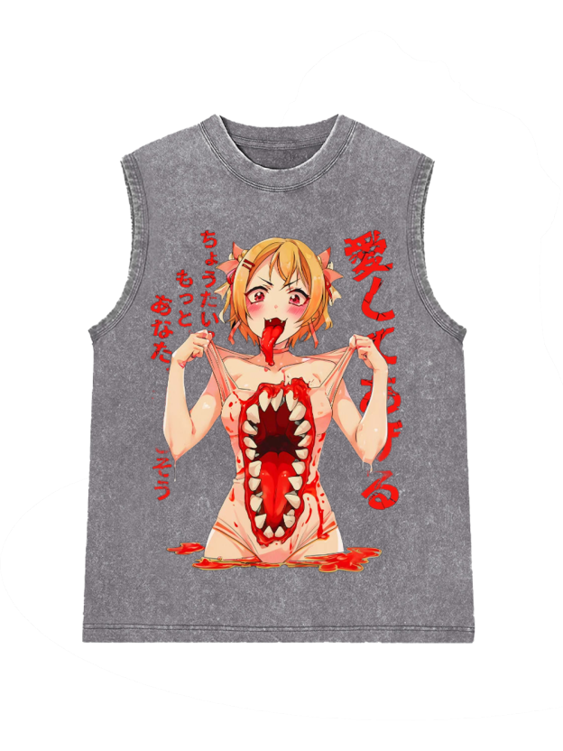Love Devours All Washed Tank Top