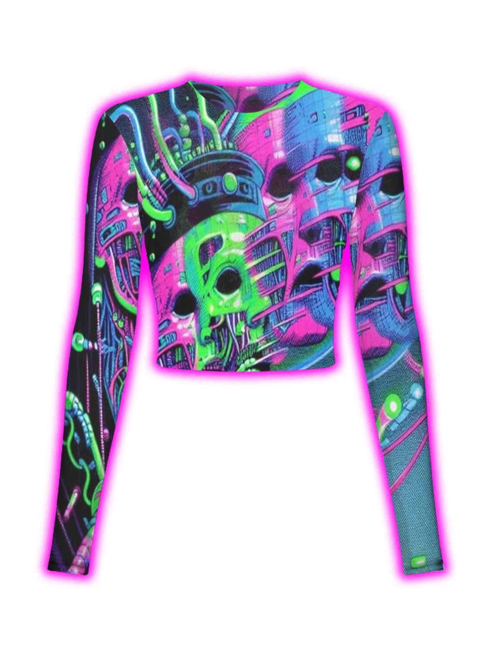 Cyber Skull Matrix Mesh Top