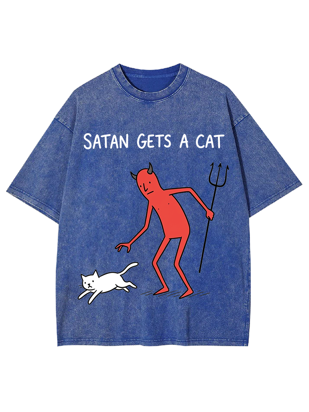 SATAN GETS A CAT Washed Tshirt