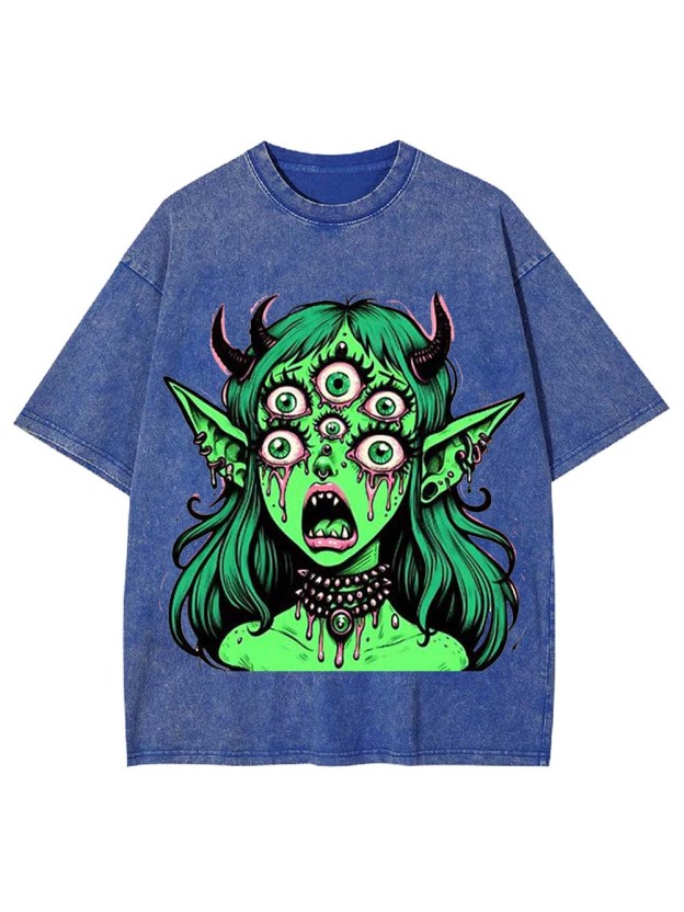 Multi-Eyed Demoness Washed Tshirt