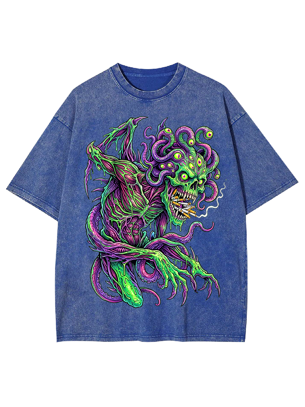 Evil Goddess Horror Art Washed Tshirt