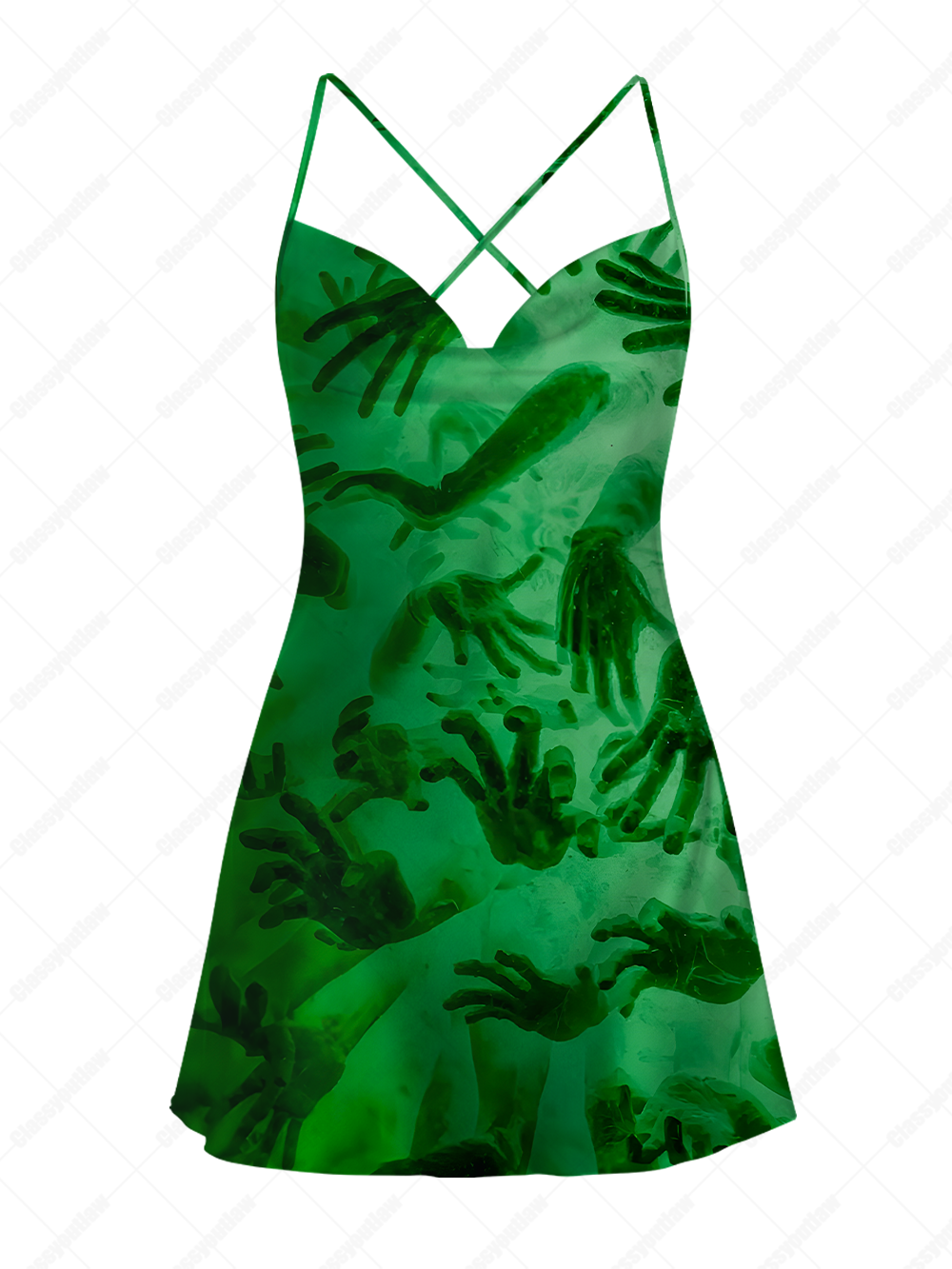 Ghost's Embrace Satin Cross Back Mini