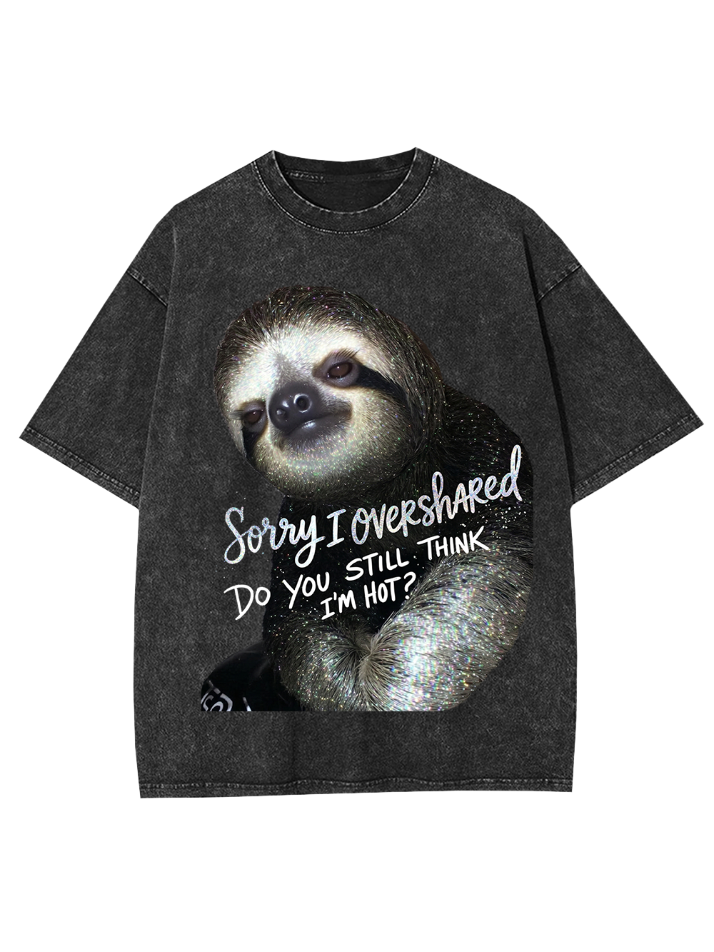 Cute Lazy Sloth Washed Tshirt