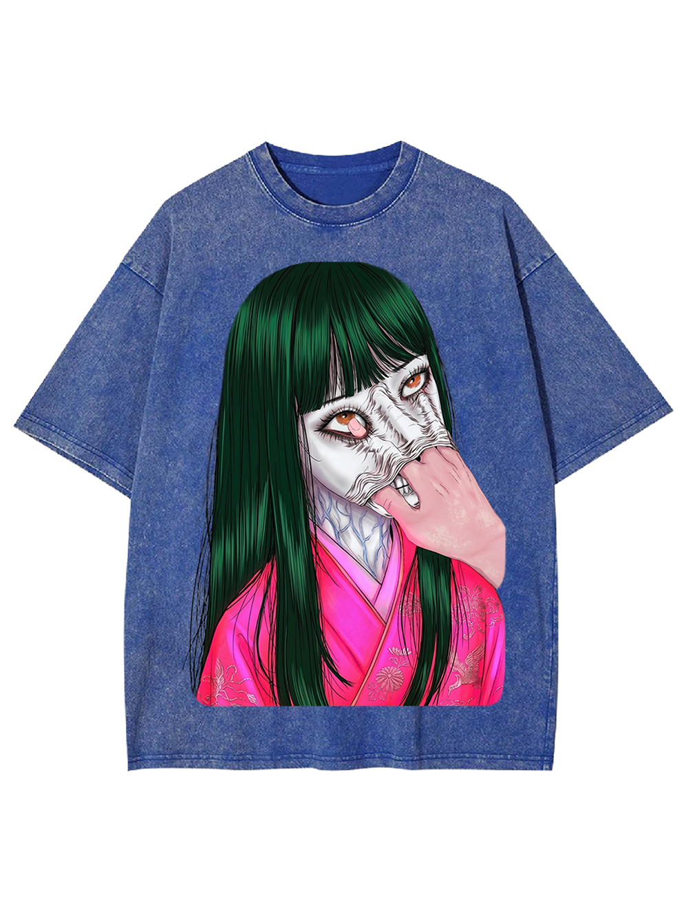 Horror & Thriller Kimono Girl Washed Tshirt