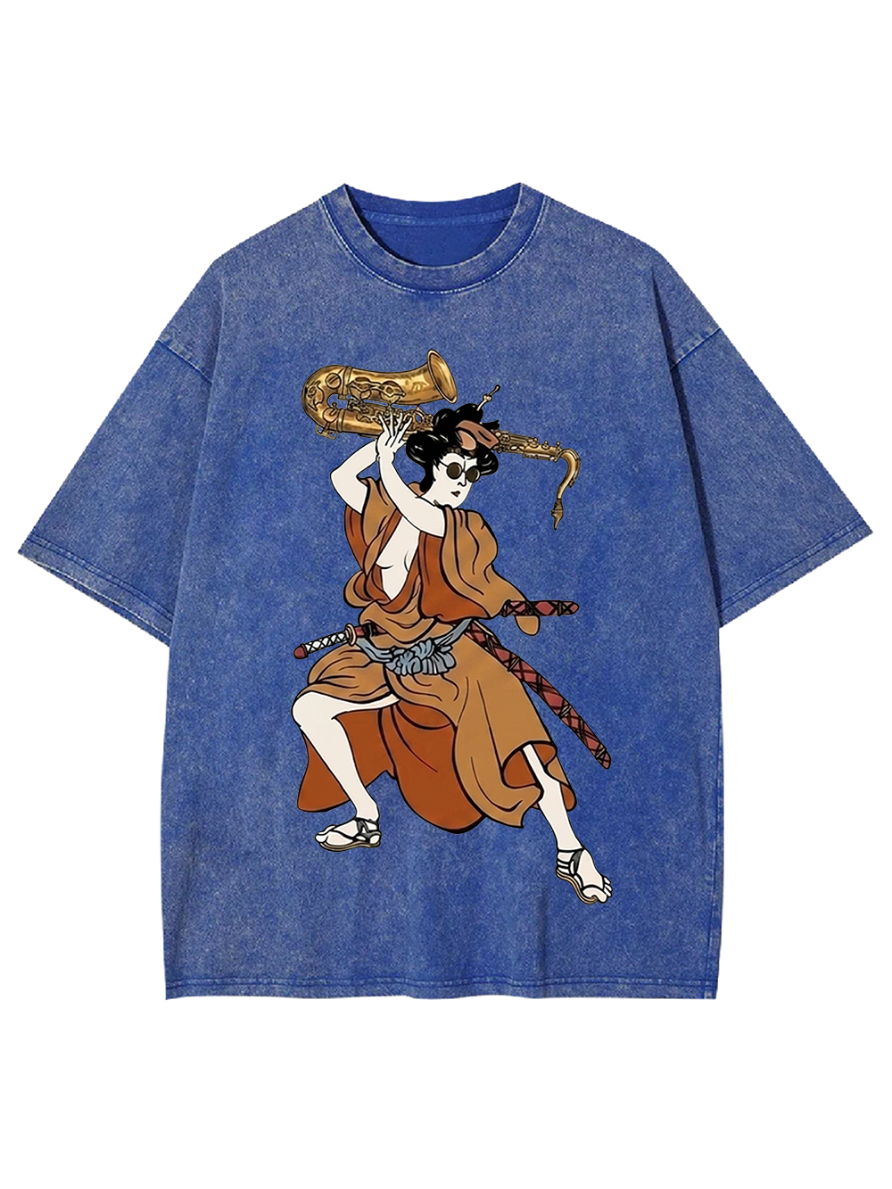 Ukiyo-e Style Warrior Washed Tshirt