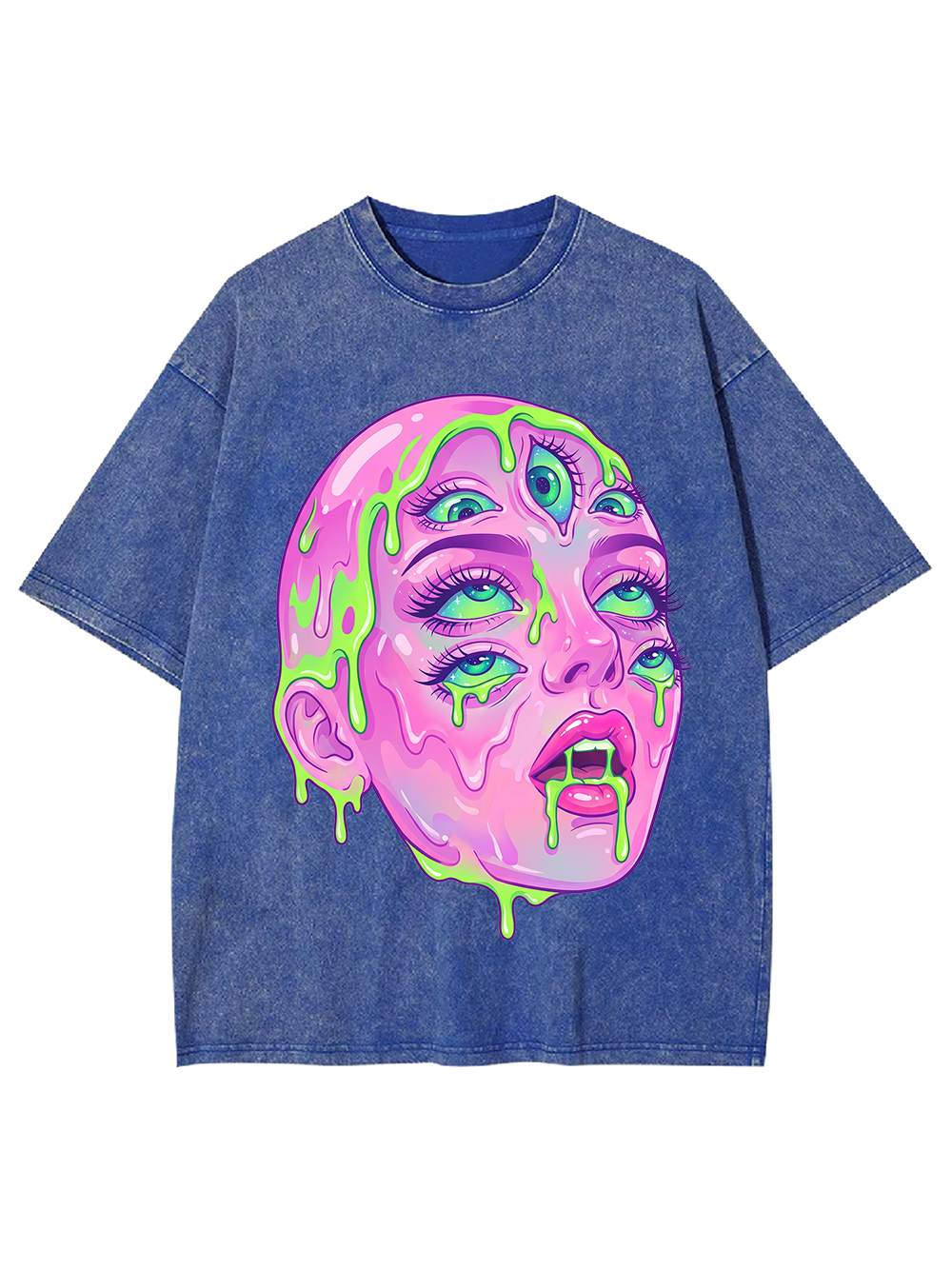 Trippy Multi-Eye Horror Art Washed Tshirt