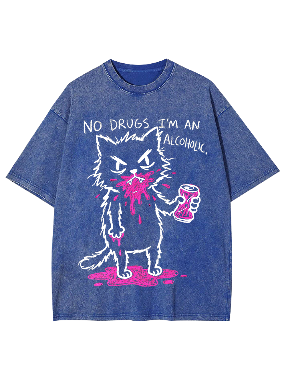 NO DRUGS I'M AN ALCOHOLIC WASHED TSHIRT