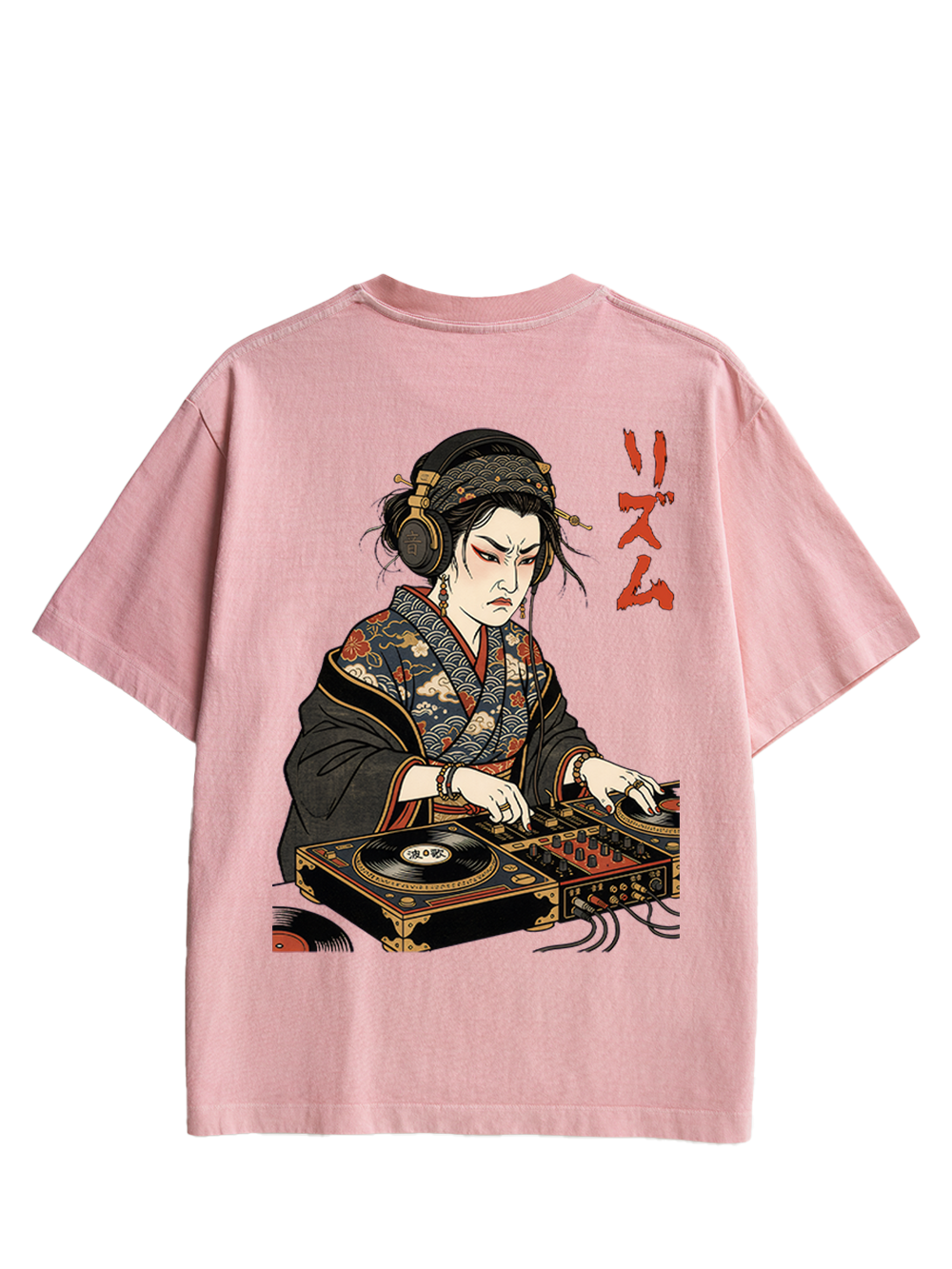 GEISHA DJ RHYTHM DOUBLE SIDED PRINT WASHED TSHIRT