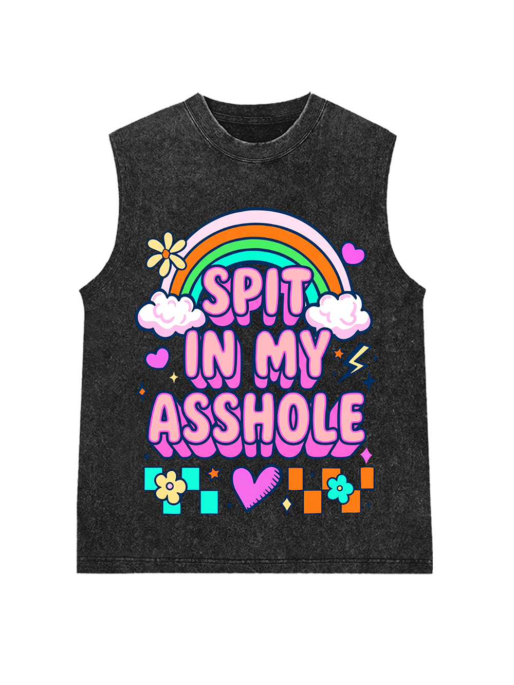 SPIT IN MY ASSHOLE WASHED TANK TOP