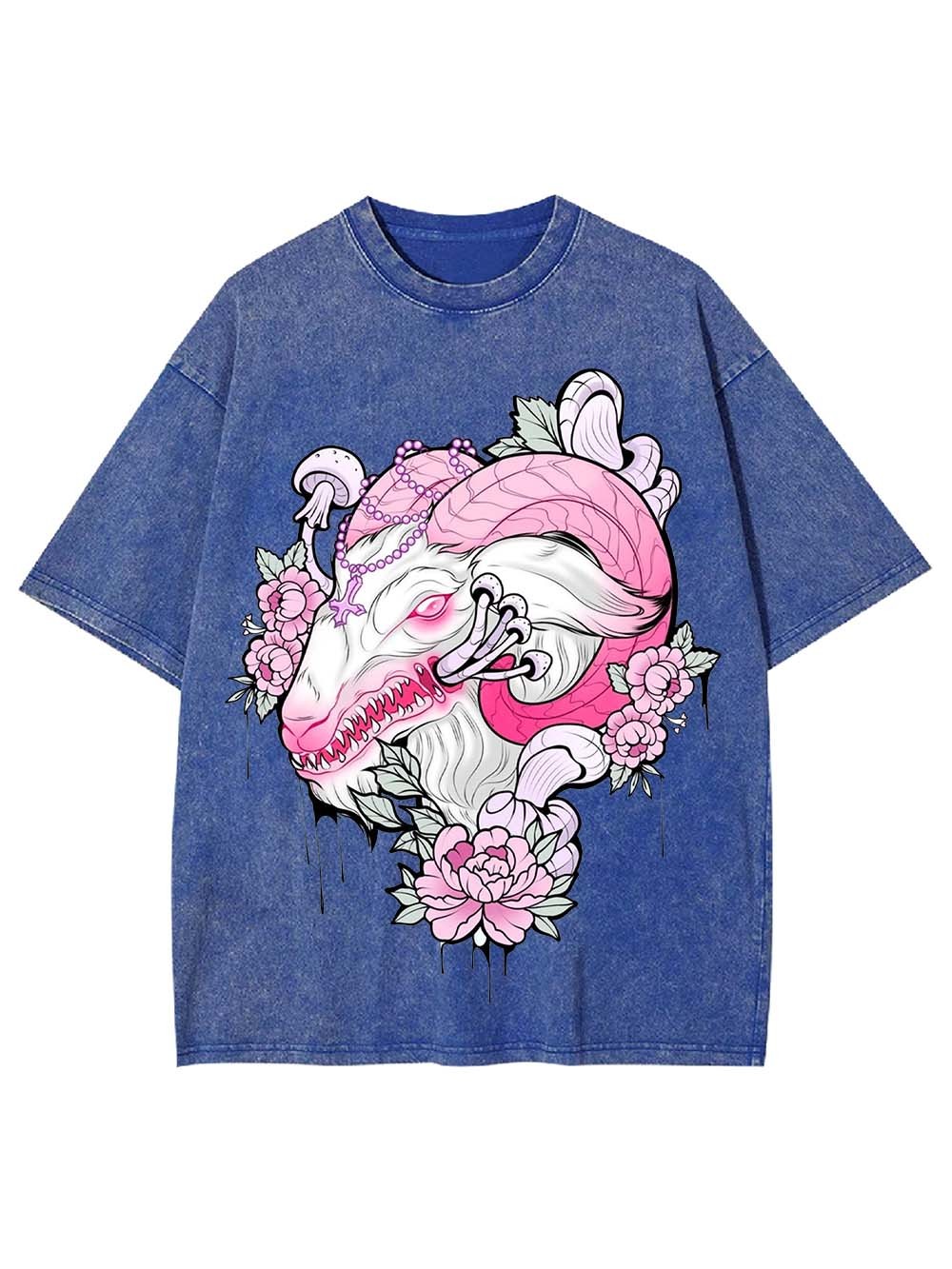 Floral Demon Majesty Washed Tshirt