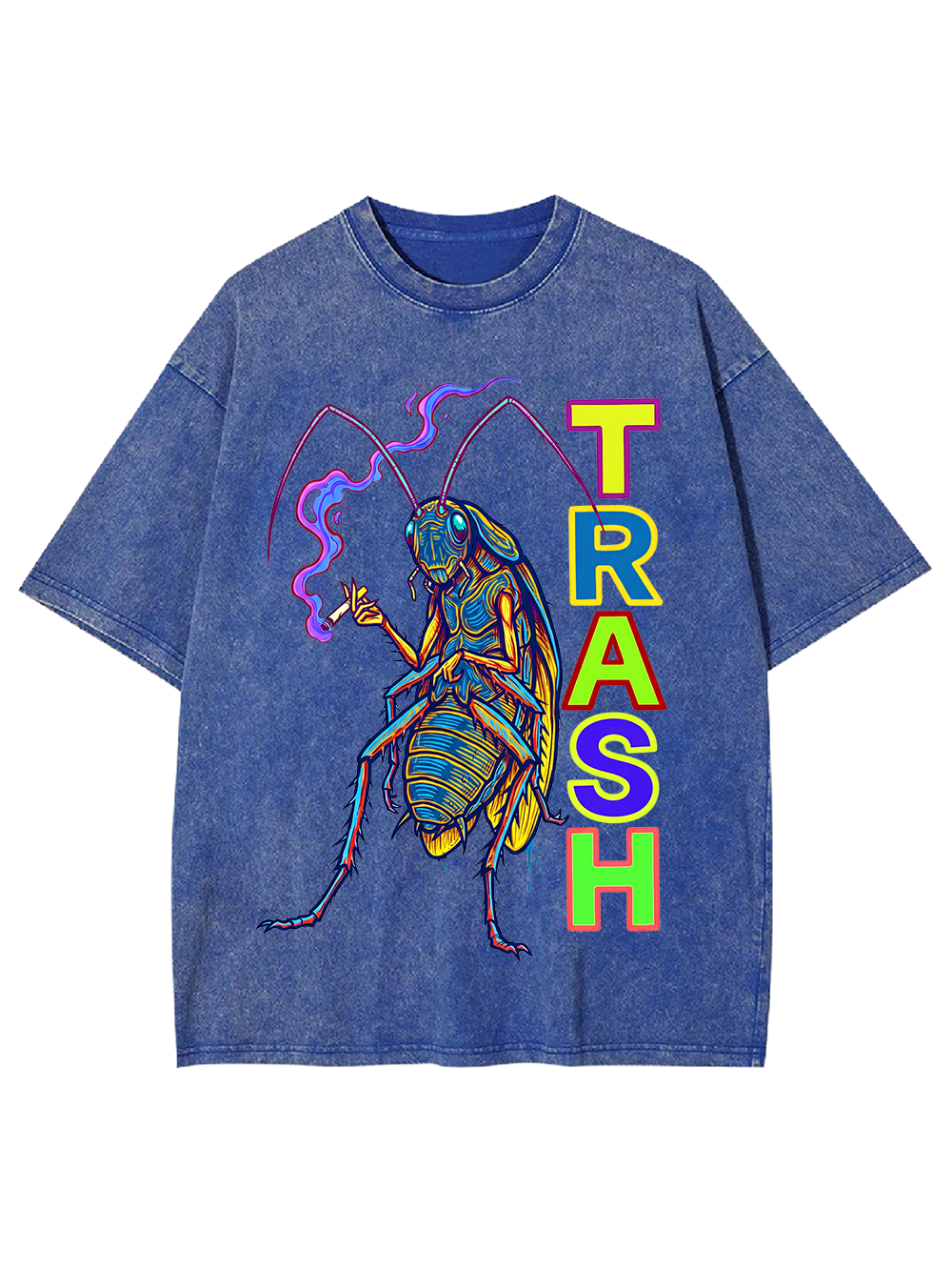NEON ROACH TRASH TEXT WASHED TSHIRT