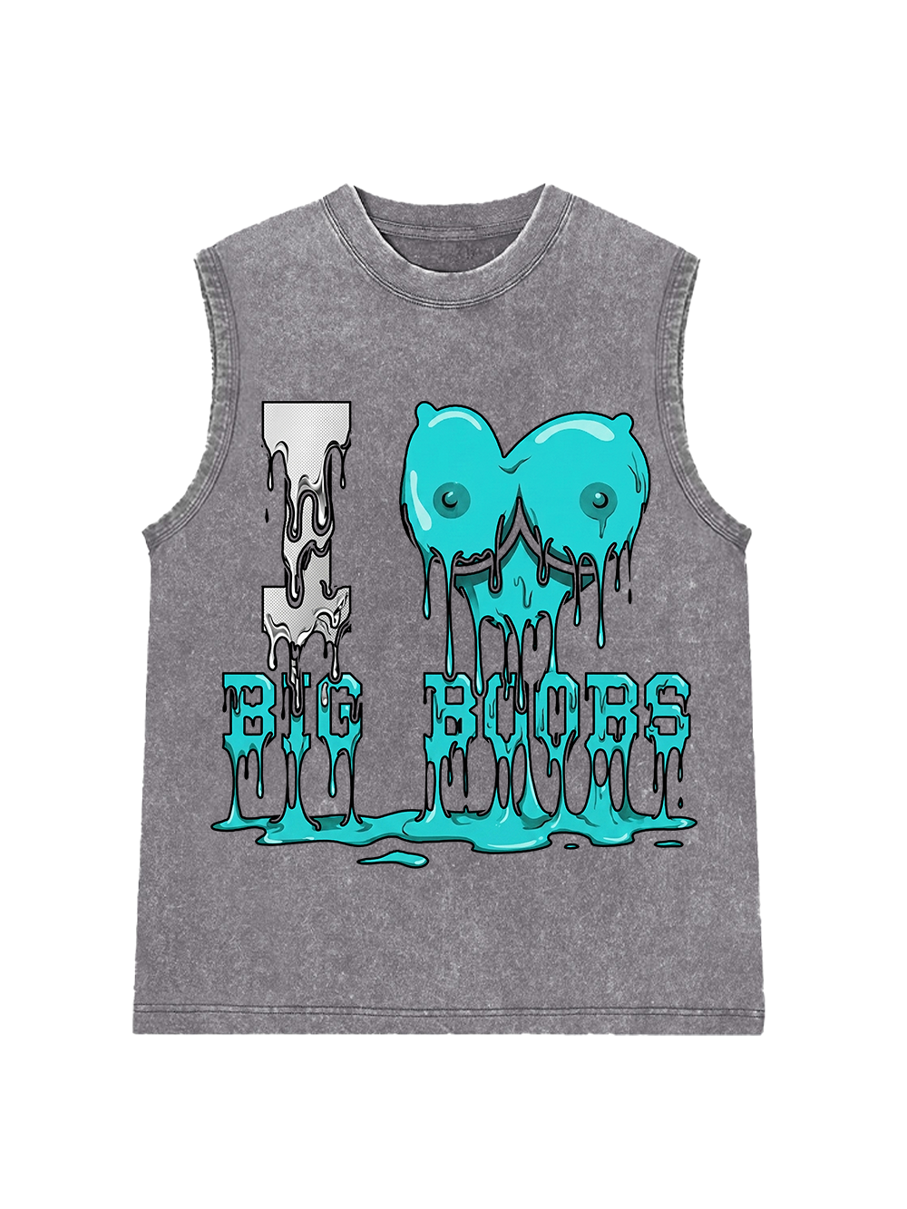 I LOVE BIG BOOBS WASHED TANK TOP