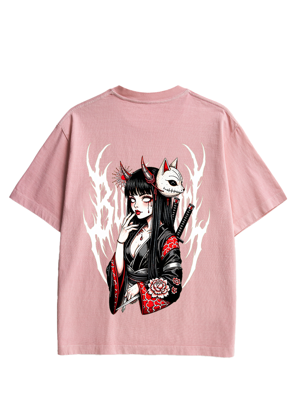 FOX MASK ENCHANTRESS DOUBLE SIDED PRINT WASHED TSHIRT