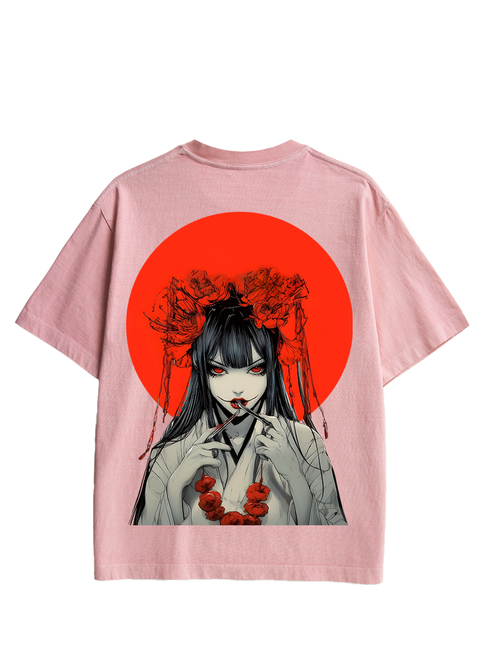 CRIMSON ENCHANTRESS DOUBLE SIDED PRINT WASHED TSHIRT