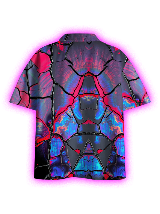 Fractured Neon Vibes Pocket Shirt