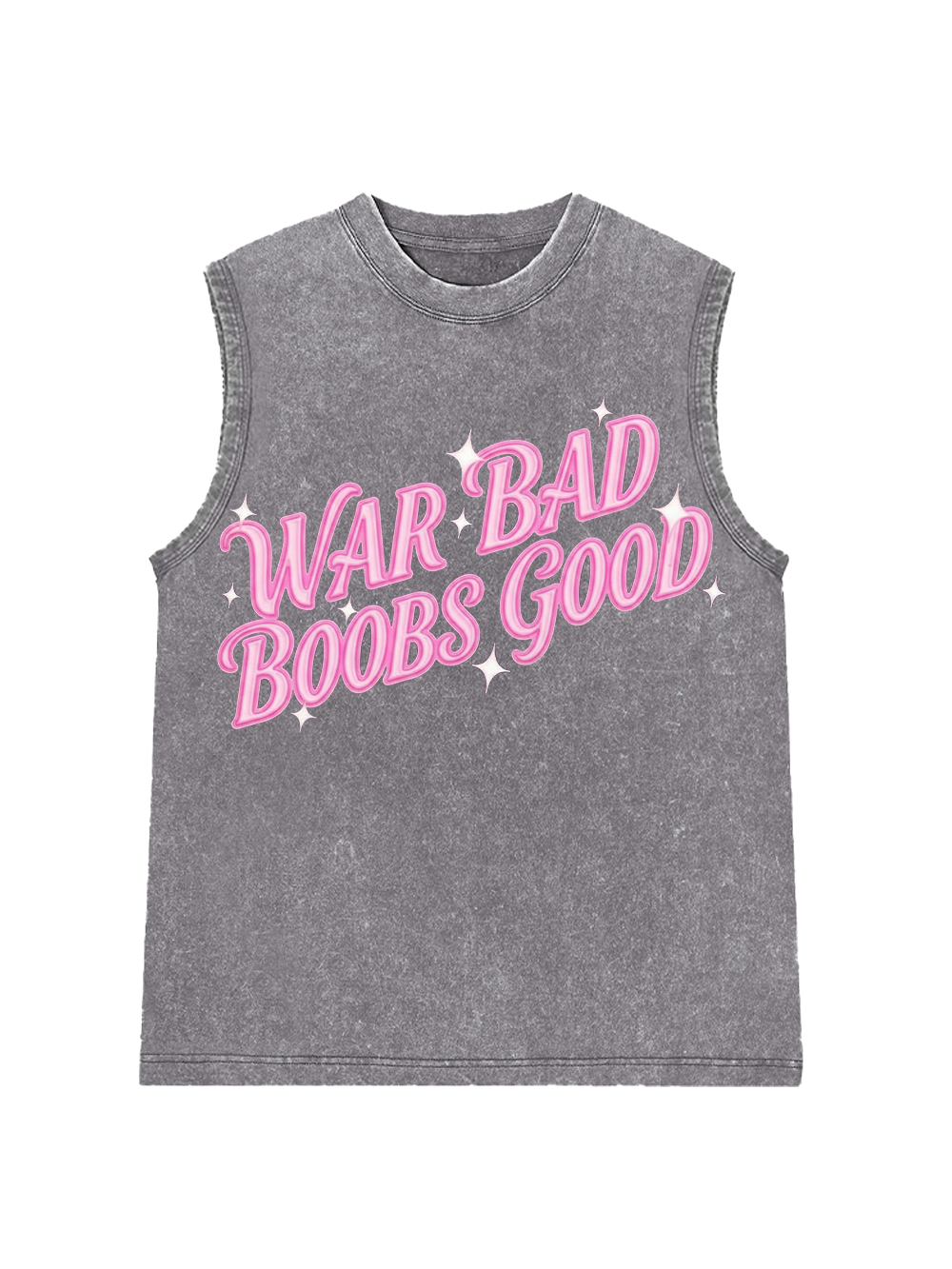 WAR BAD BOOBS GOOD WASHED TANK TOP
