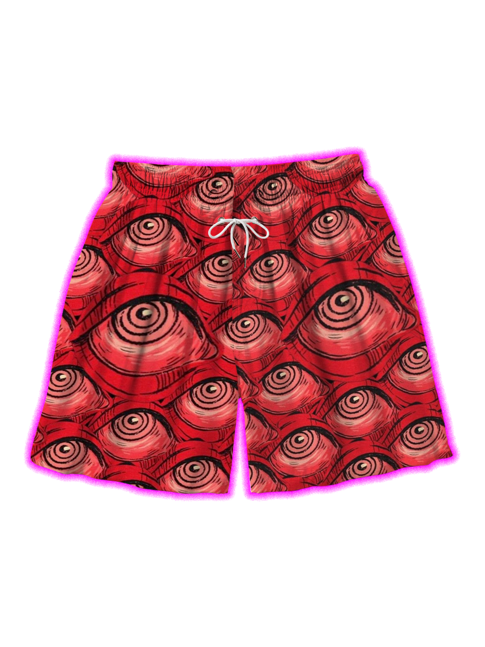 HYPNOTIC RED ALL-SEEING EYE ALL OVER PRINT SHORTS