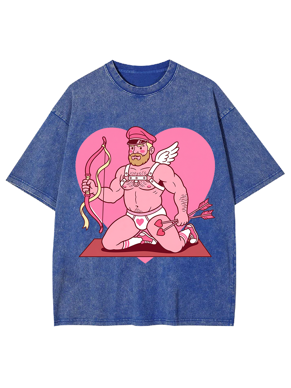 CUPID KNEELING WITH BOW WASHED TSHIRT