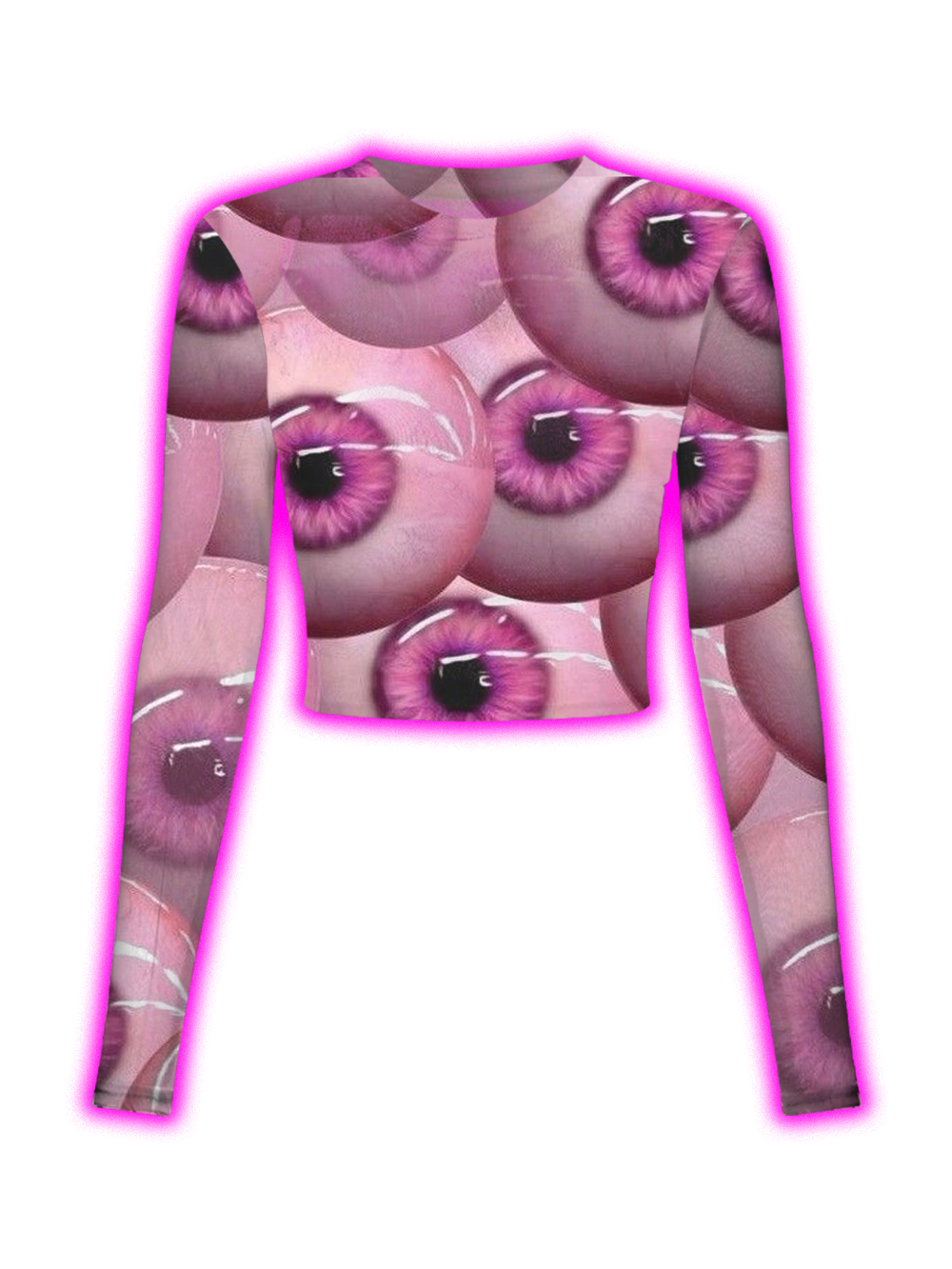 PINK ALL-SEEING EYES MESH TOP
