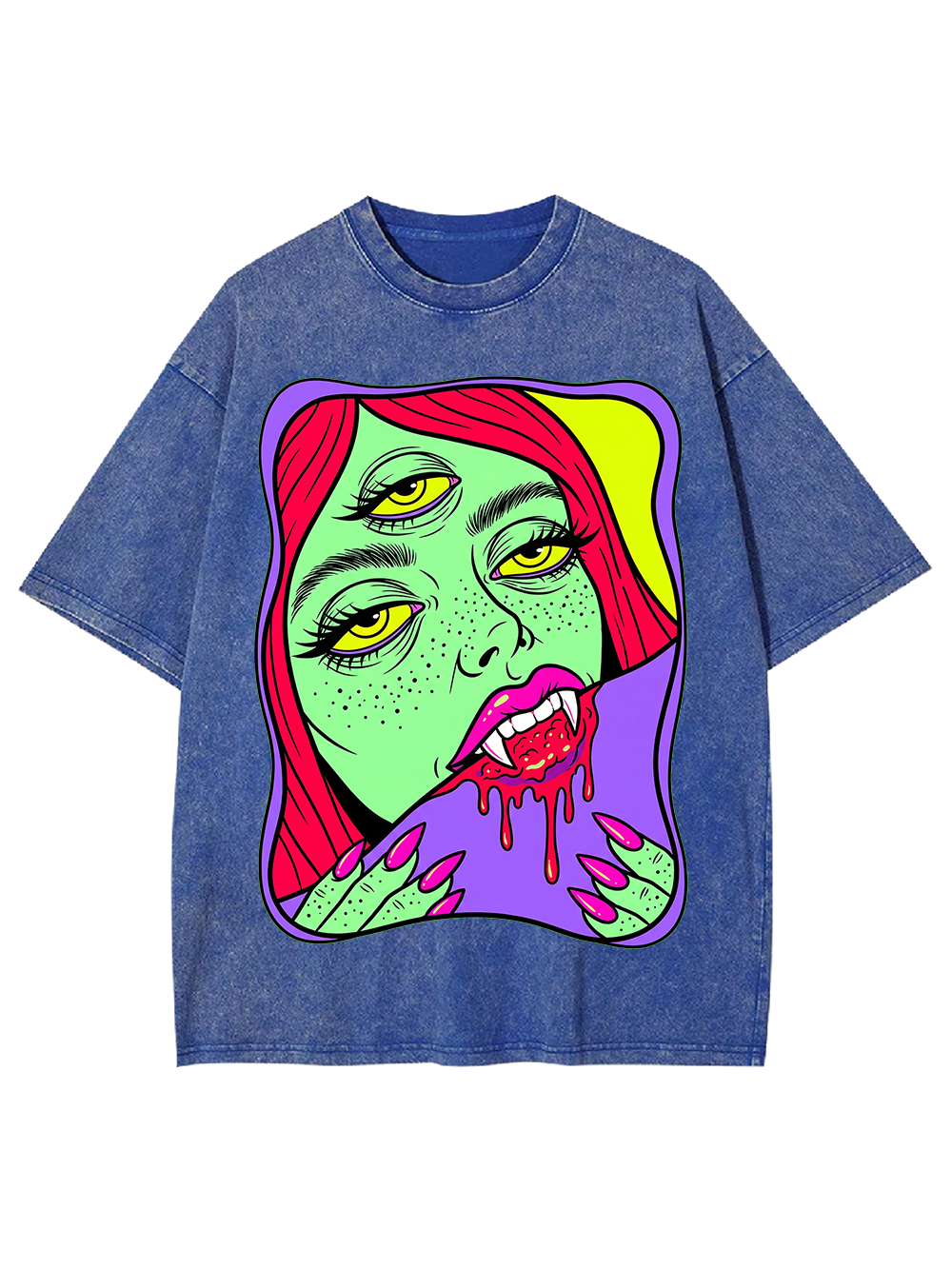 THREE-EYED VAMPIRE GIRL WASHED TSHIRT