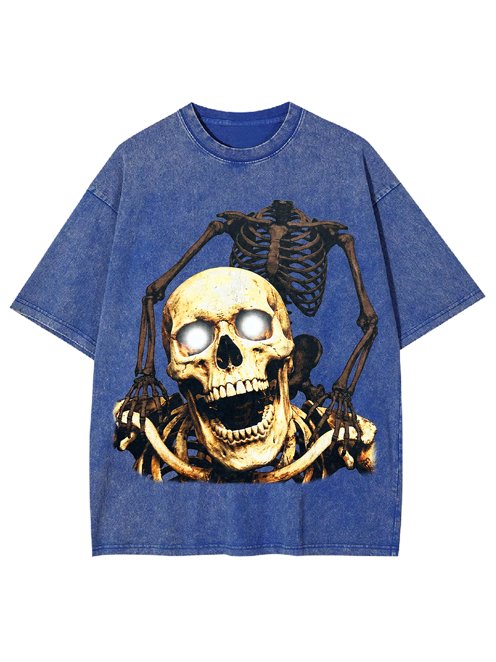 LAUGHING GLOWING SKULL WASHED TSHIRT