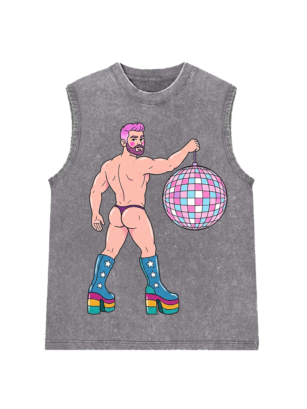 DISCO DIVA DUDE WASHED TANK TOP