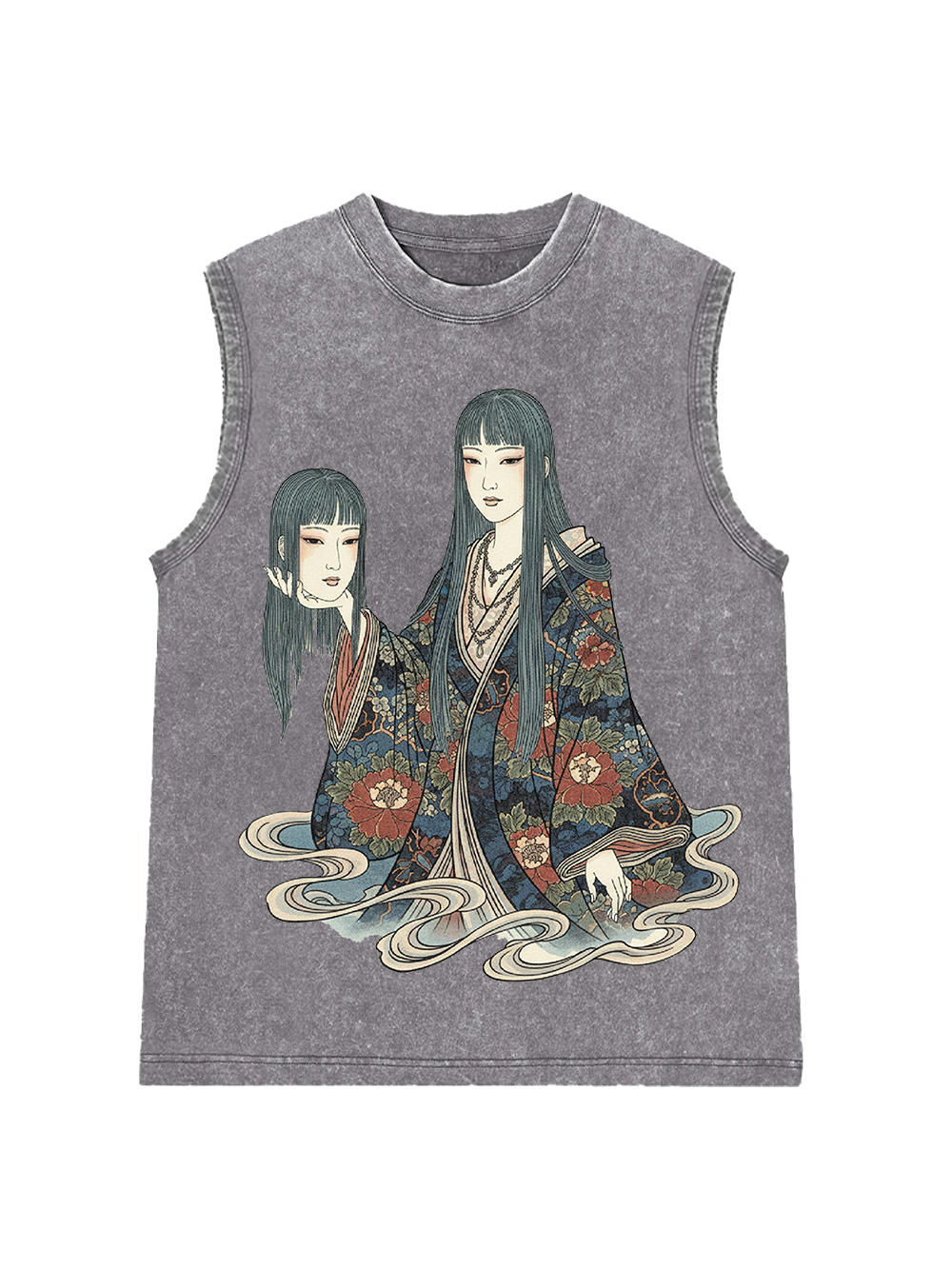 DUAL-FACED PHANTOM WASHED TANK TOP