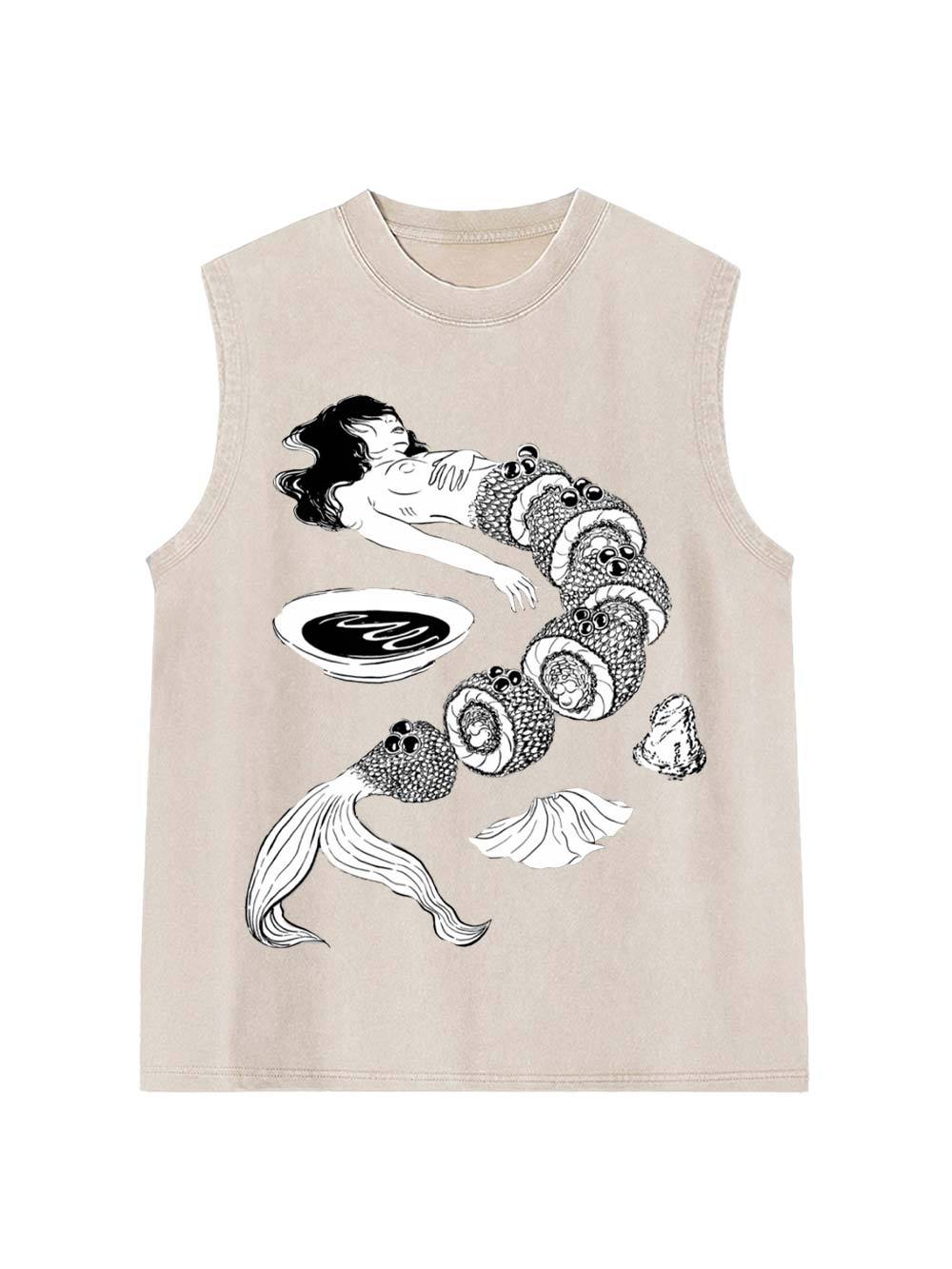 Human Sushi Slices Washed Tank Top