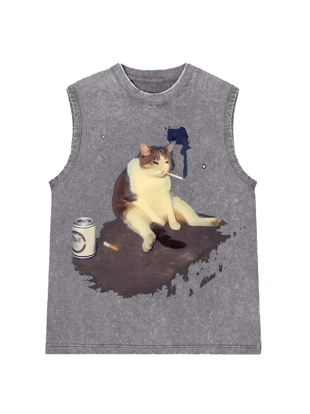 CHILL CAT VIBES WASHED TANK TOP