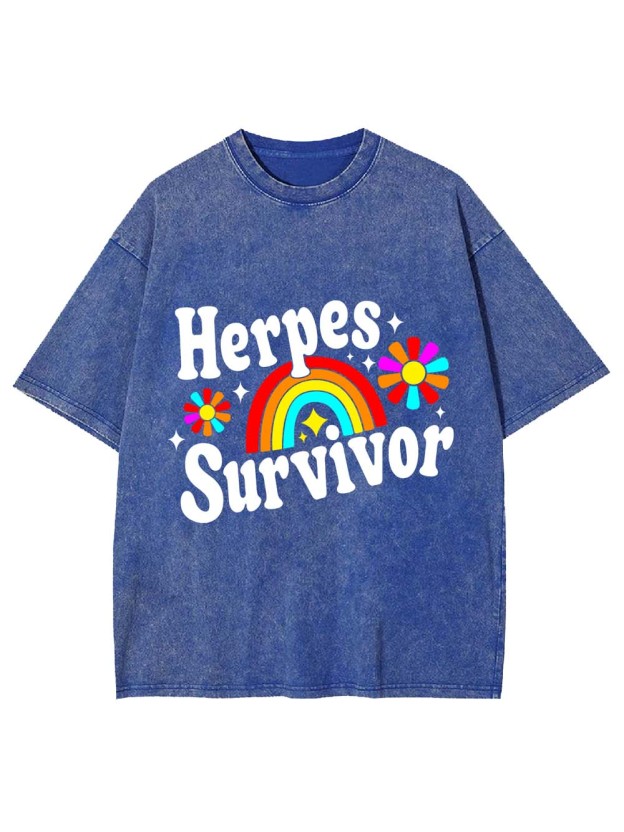Herpes Survivor Washed Tshirt