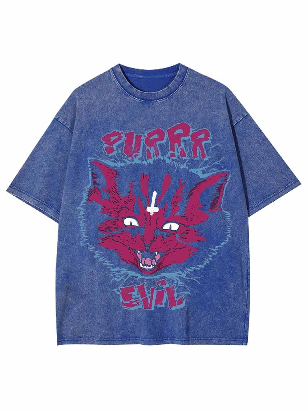 PURRR EVIL CAT WASHED TSHIRT