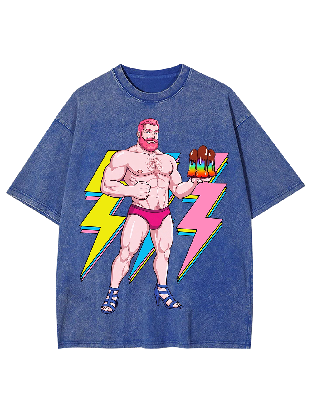 LIGHTNING MUSCLE POP WASHED TSHIRT