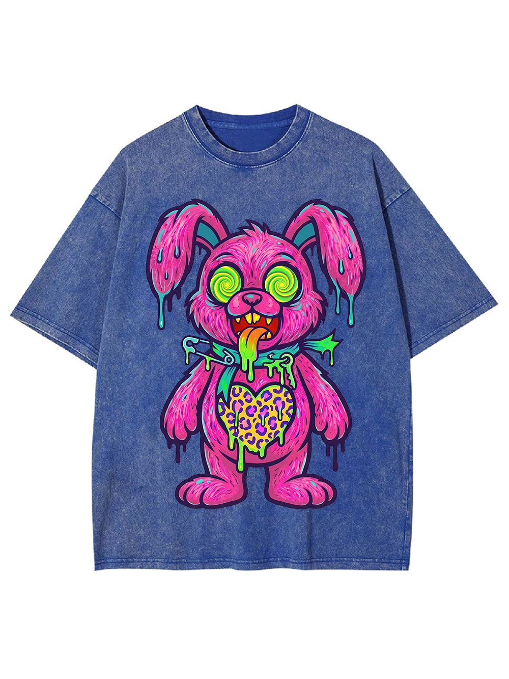 PSYCHEDELIC ZOMBIE BUNNY WASHED TSHIRT
