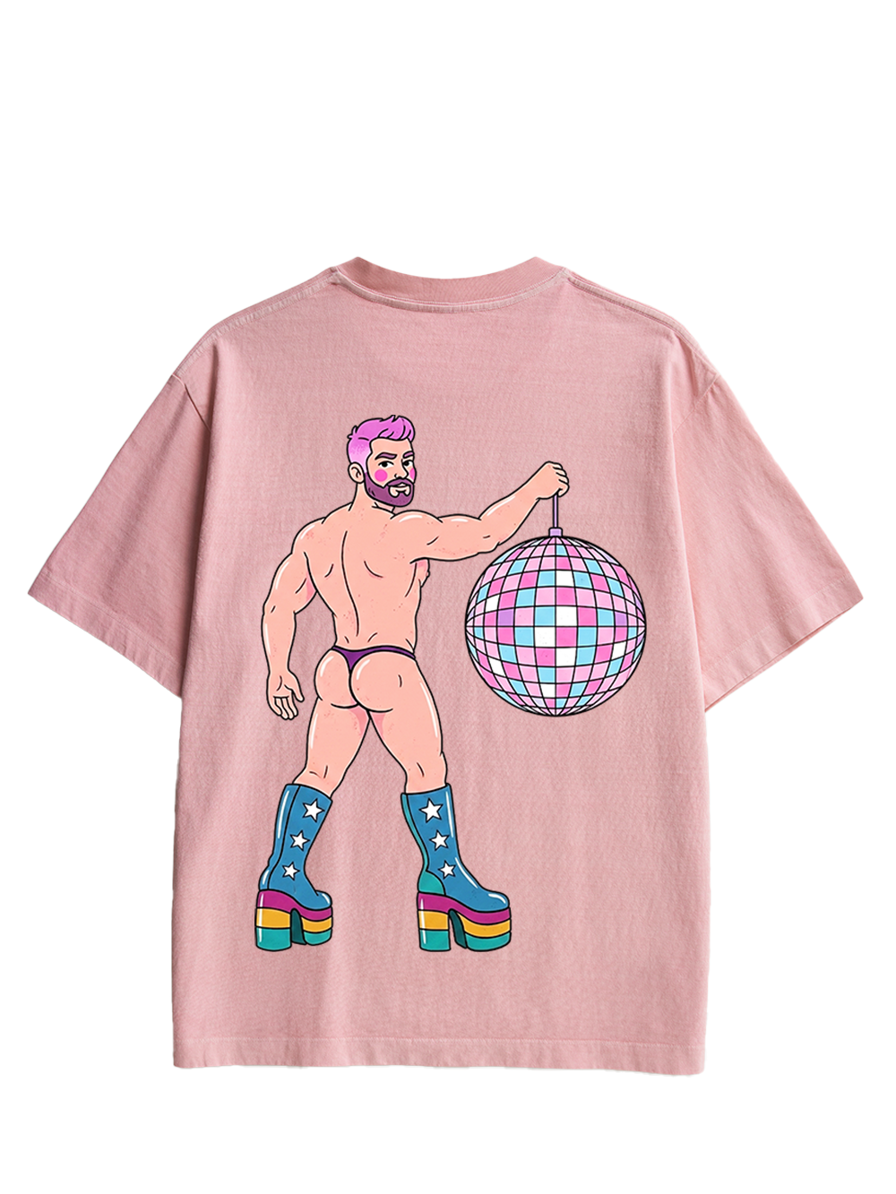 DISCO DIVA DUDE AAA DOUBLE SIDED PRINT WASHED TSHIRT