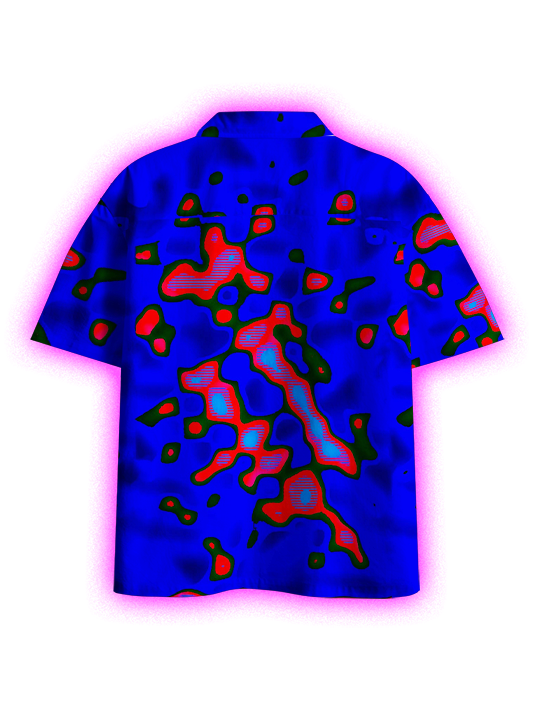 Abstract Heat Map Button Up Pocket Shirt