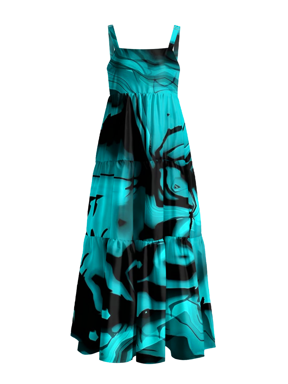 DEEP SEA ENERGY WIDE STRAPS MAXI DRESS